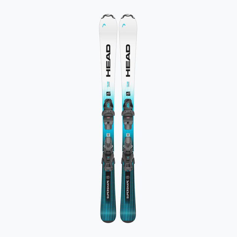 Children's Downhill Skis HEAD Supershape Team Easy JRS + Bindings Jrs 4.5 GW CA white/blue