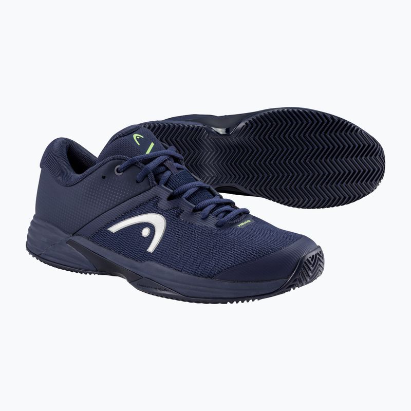 Men's tennis shoes HEAD Revolt Evo 2.0 Clay navy/ lime 5