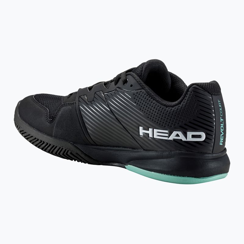 HEAD Revolt Court men's tennis shoes black/teal 12