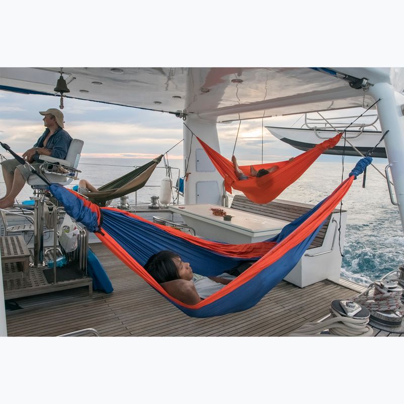 Ticket To The Moon Original navy blue and orange two-person hiking hammock TMO3935 11