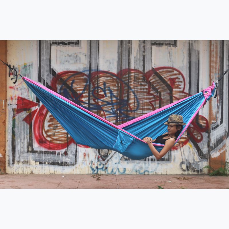 Ticket To The Moon Original pink-blue two-person hiking hammock TMO1521 3