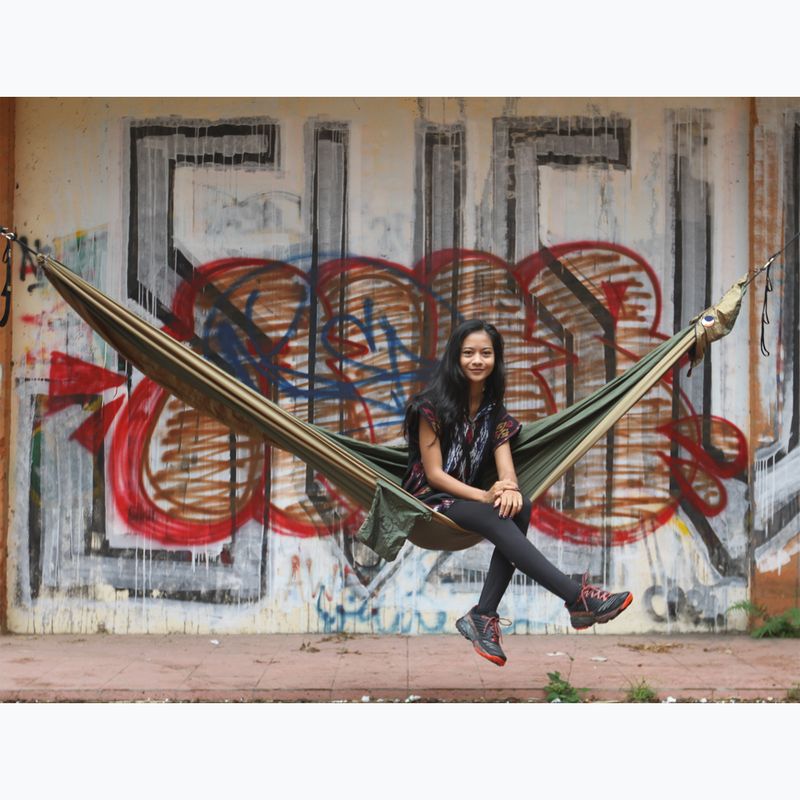 Ticket To The Moon Original green-brown two-person hiking hammock TMO2408 4