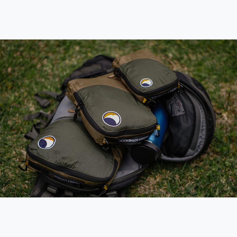 Ticket To The Moon Travel Cube Organiser Set 3 pcs brown/army green 2