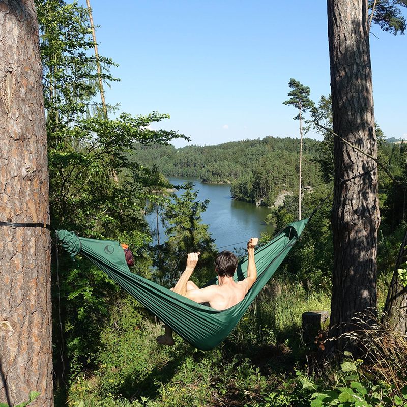 Ticket To The Moon Lightest Pro forest green hiking hammock 10