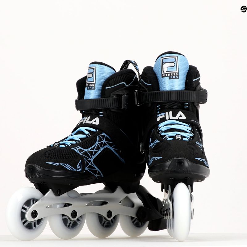 Women's rollerblades FILA Legacy Pro 84 black/light blue 9
