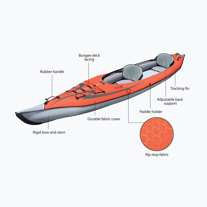 2-person inflatable kayak Advanced Elements AdvancedFrame Convertible with Pump 457 cm red 9