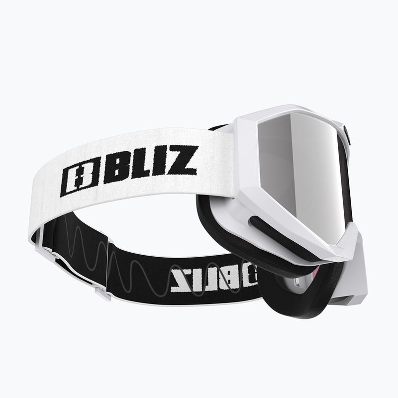 Ski goggles Bliz Liner white black logo/pink&silver mirror 4