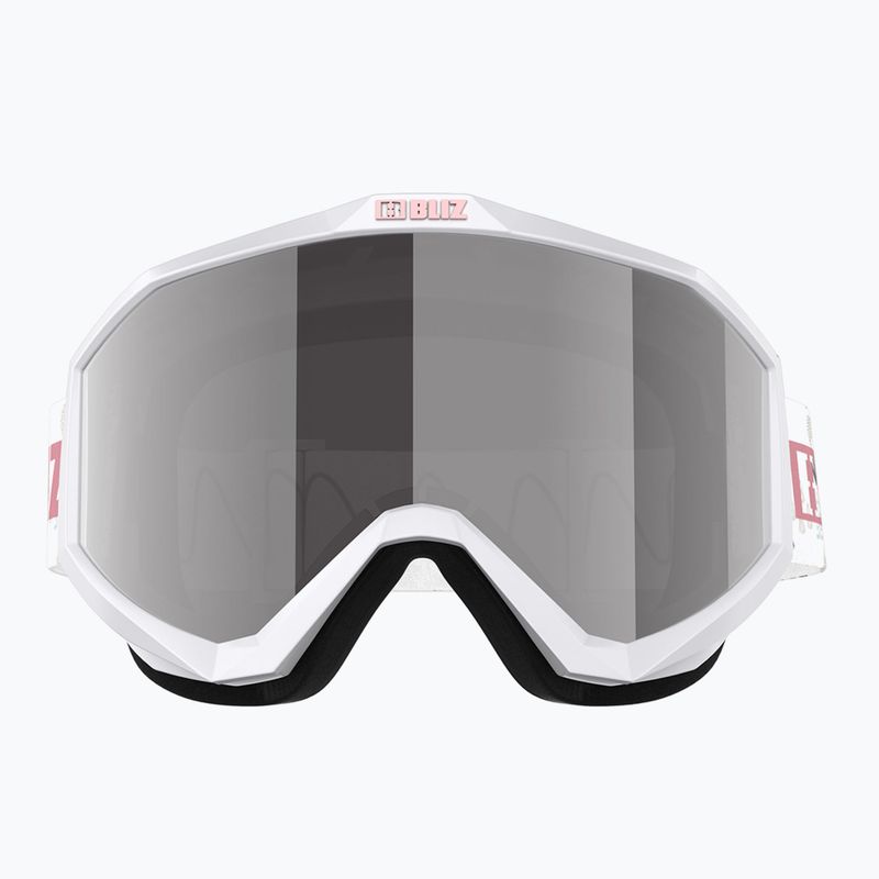 Children's ski goggles Bliz Liner Jr white pink logo/pink&silver mirror 2