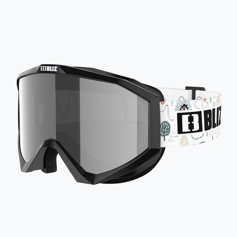 Children's ski goggles Bliz Liner Jr black white logo/brown&silver mirror 3