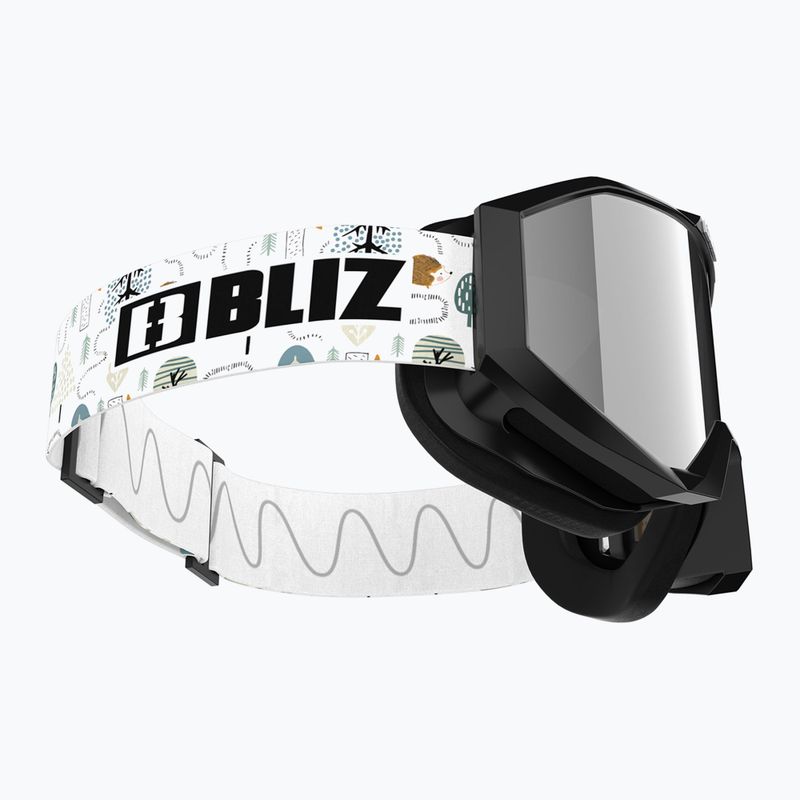 Children's ski goggles Bliz Liner Jr black white logo/brown&silver mirror 4
