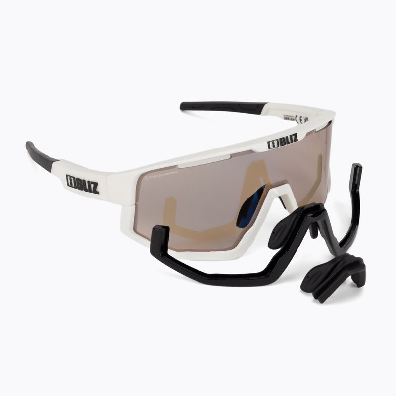 Bliz Fusion Nano Optics Photochromic S1-S3 matt white/brown multi cycling glasses