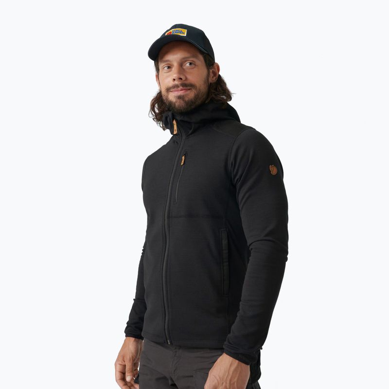 Men's trekking sweatshirt Fjällräven Keb Fleece Hoodie black F81878