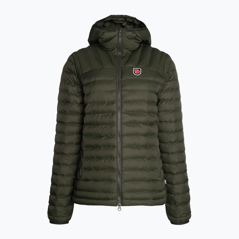 Women's down jacket Fjällräven Expedition Latt Hoodie green F86120