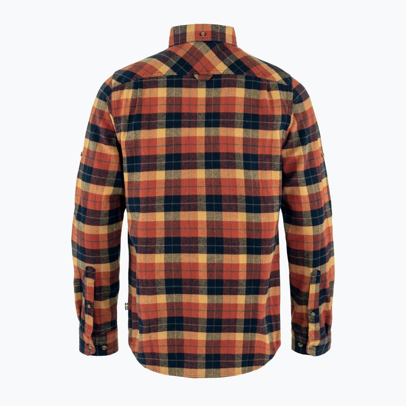 Men's Fjällräven Singi Heavy Flannel autumn leaf/dark navy shirt 2