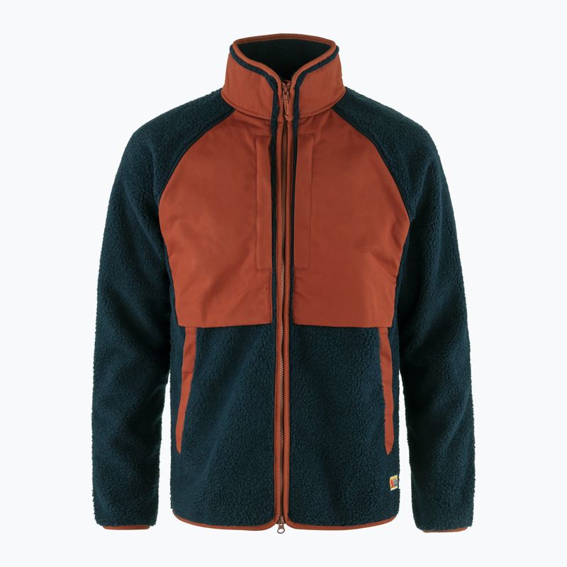 Men's Fjällräven Vardag Pile fleece sweatshirt navy/autumn leaf