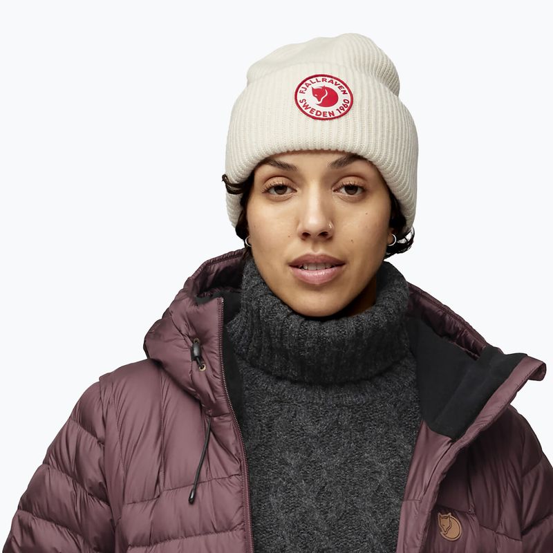 Fjällräven winter hat 1960 Logo Hat chalk white 3