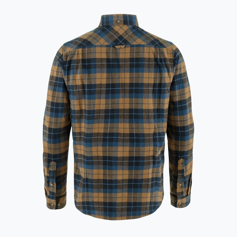 Men's Fjällräven Singi Heavy Flannel shirt dark navy/buckwheat brown 2