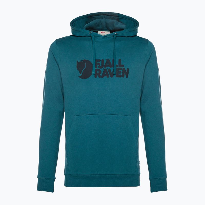 Men's trekking sweatshirt Fjällräven Logo Hoodie deep sea