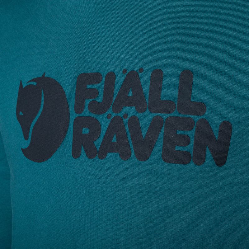 Men's trekking sweatshirt Fjällräven Logo Hoodie deep sea 3