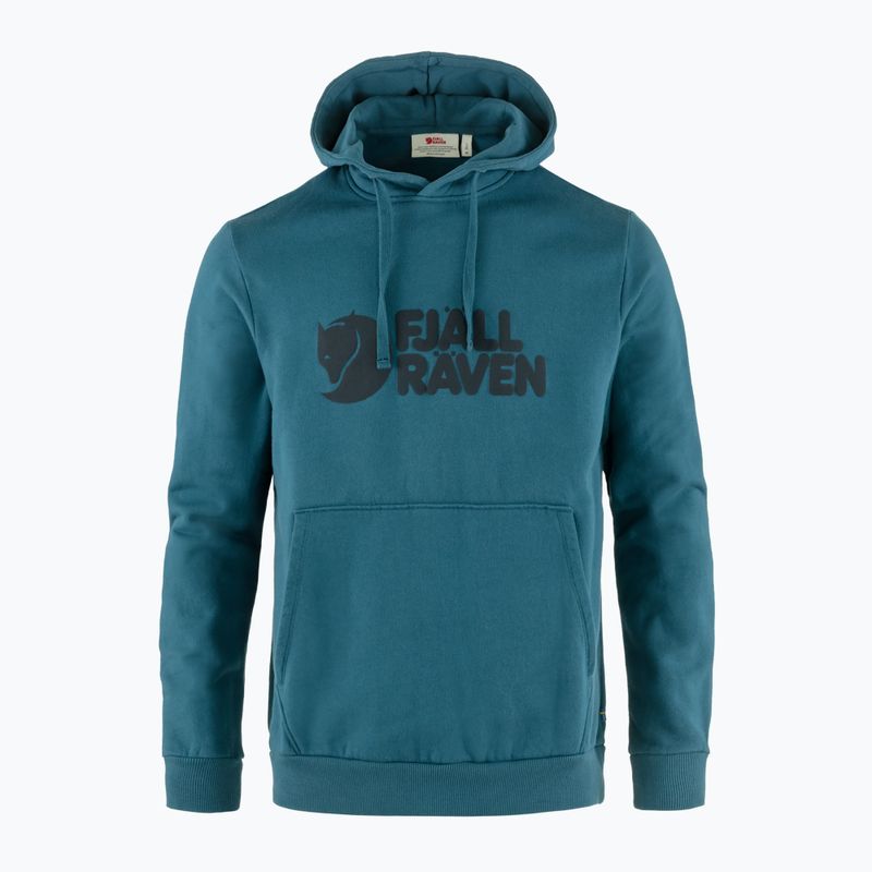 Men's trekking sweatshirt Fjällräven Logo Hoodie deep sea 4