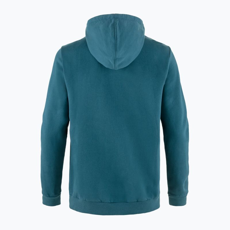 Men's trekking sweatshirt Fjällräven Logo Hoodie deep sea 5
