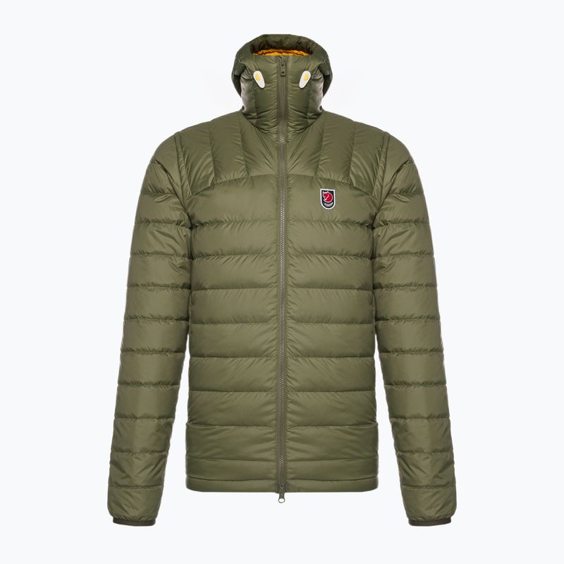 Men's Fjällräven Expedition Pack Down Hoodie green/mustard yellow down jacket