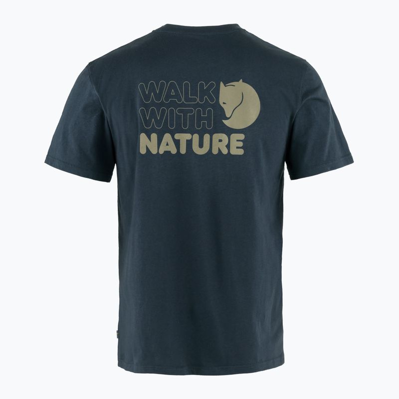 Men's Fjällräven Walk With Nature t-shirt dark navy 2
