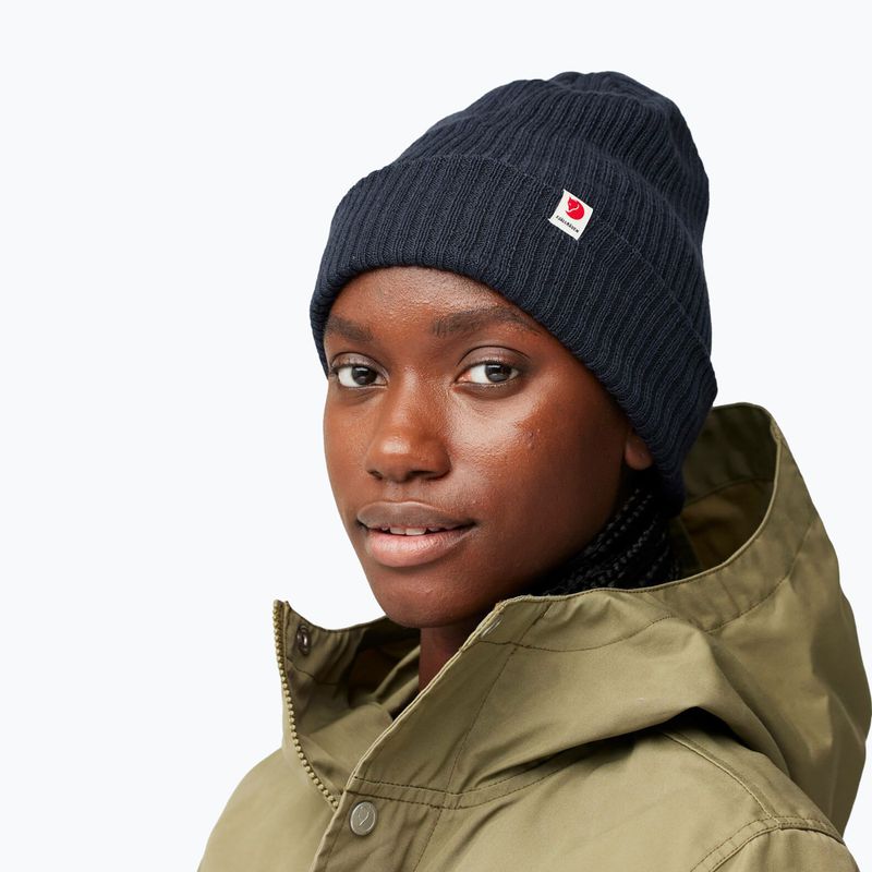 Winter hat Fjällräven Rib Hat dark navy 3