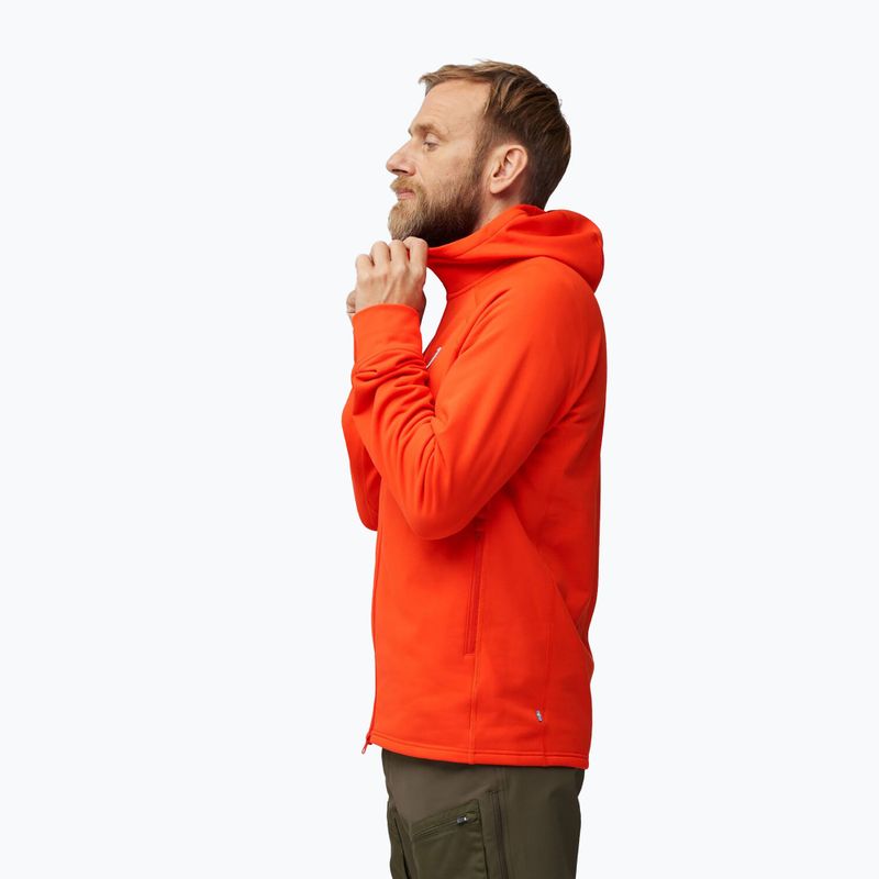 Men's trekking jacket Fjällräven Expedition Fleece Hoodie flame orange 4