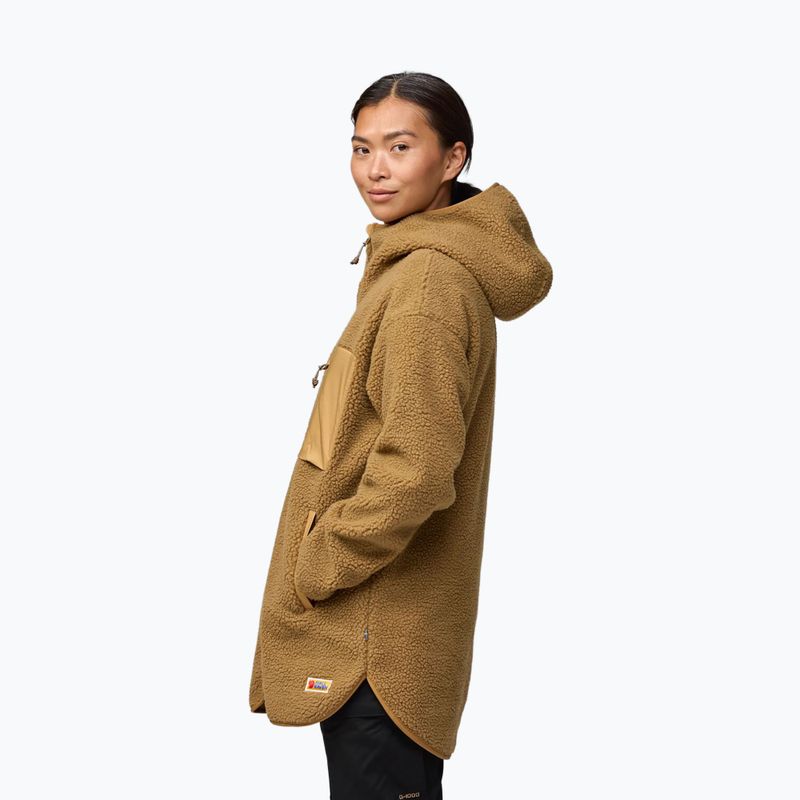 Women's sweatshirt Fjällräven Vardag Pile Fleece Long buckwheat brown 5