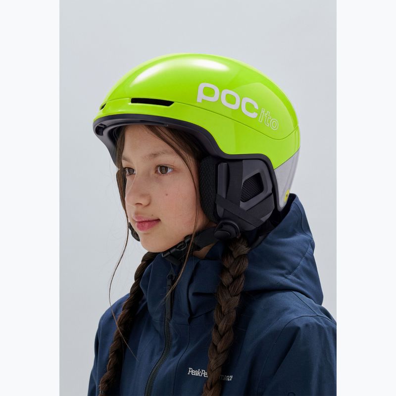 Children's ski helmet POC Pocito Obex MIPS Jr fluorescent yellow/green 5
