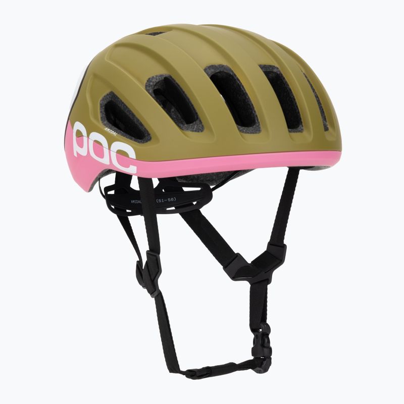 Bike helmet POC Amidal olivine green matt/thulite pink matt