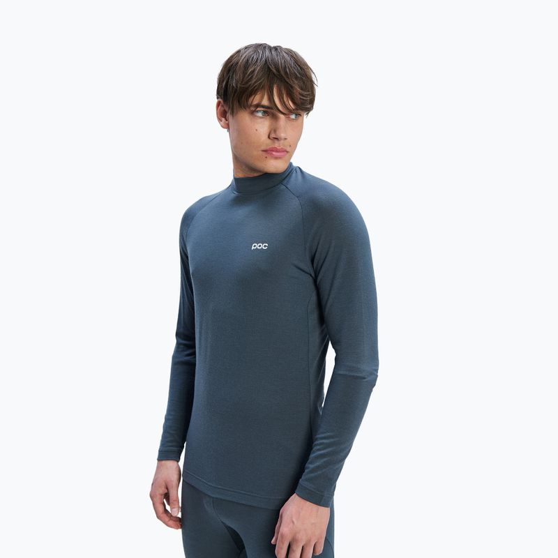 Men's thermal base layer POC Layer Merino Mock Neck Jersey sylvanite grey