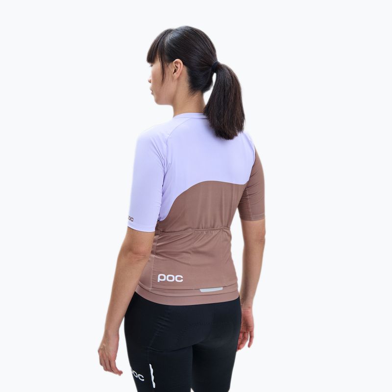 Women's cycling jersey POC Essential Road Print jasper brown/purple quartz 2