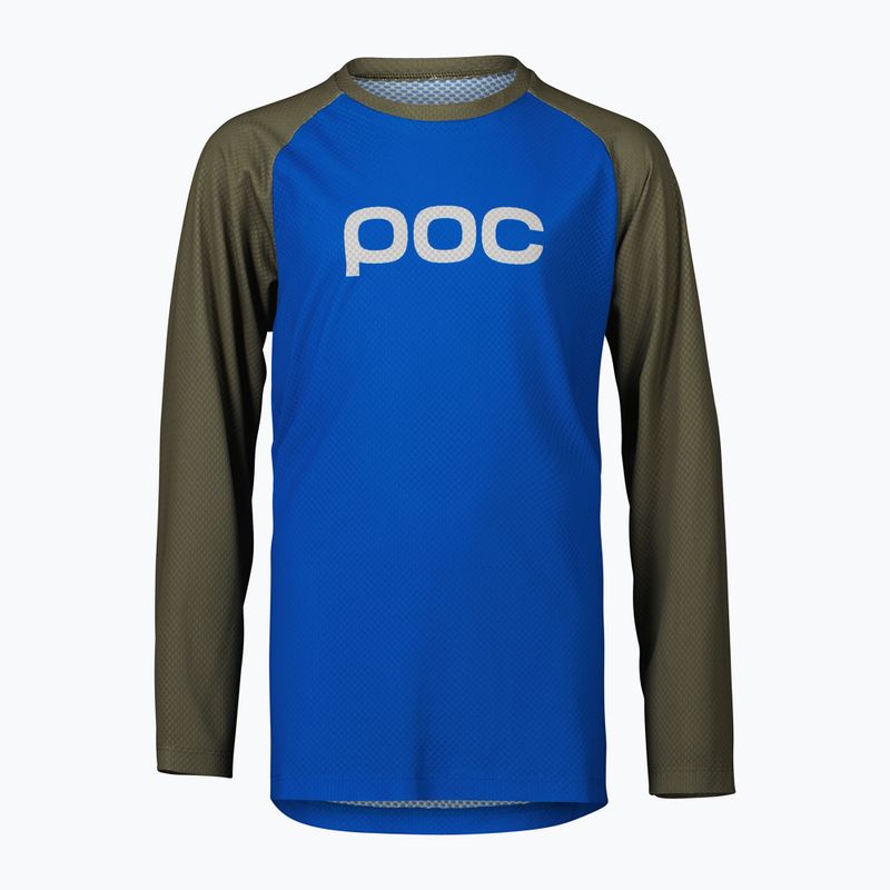 Children's cycling longsleeve POC Essential MTB natrium blue/epidote green