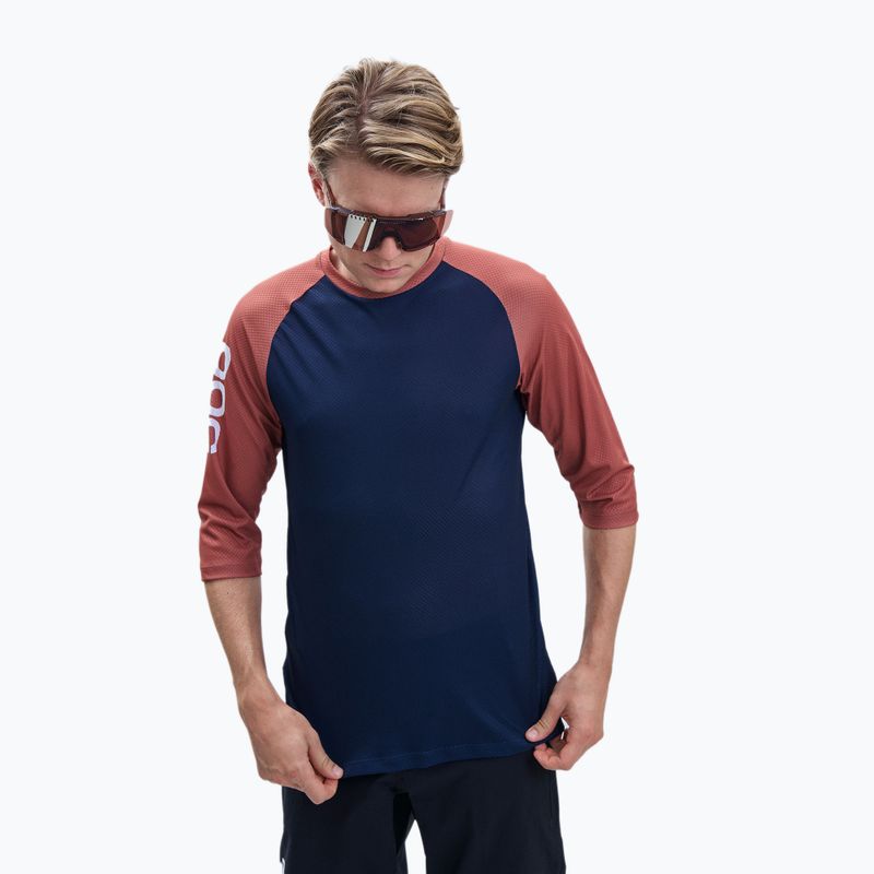 Men's cycling jersey POC MTB Pure 3/4 turmaline navy/himalayan salt