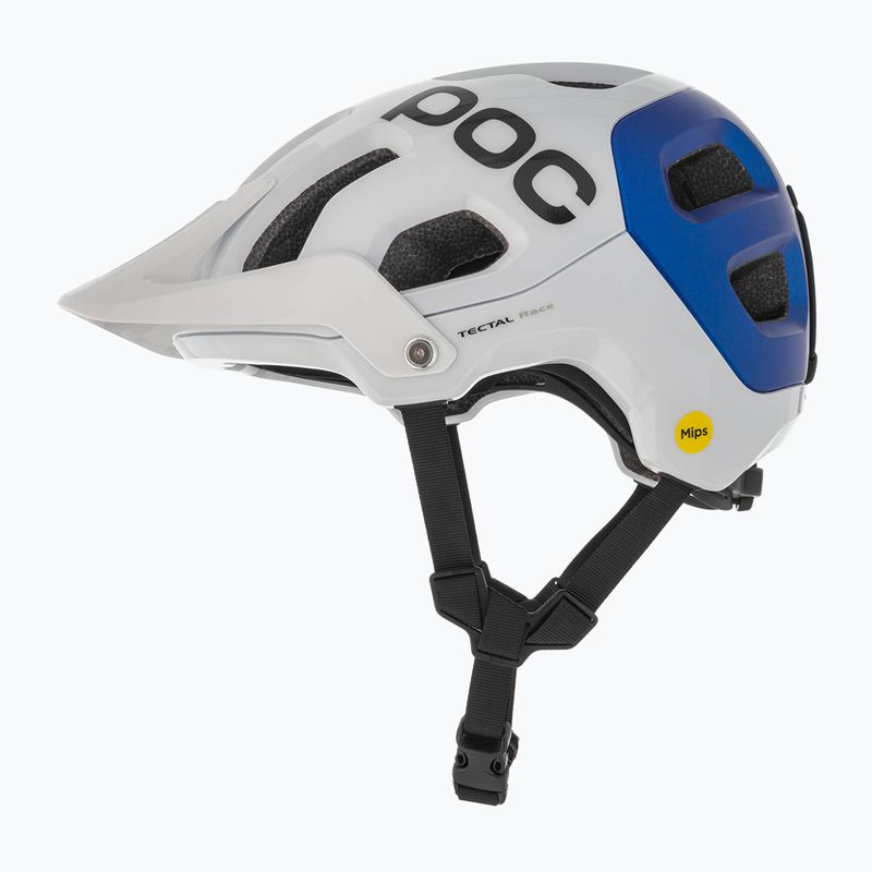 MTB bicycle helmet POC Tectal Race MIPS hydrogen white/opal blue metallic matt 5