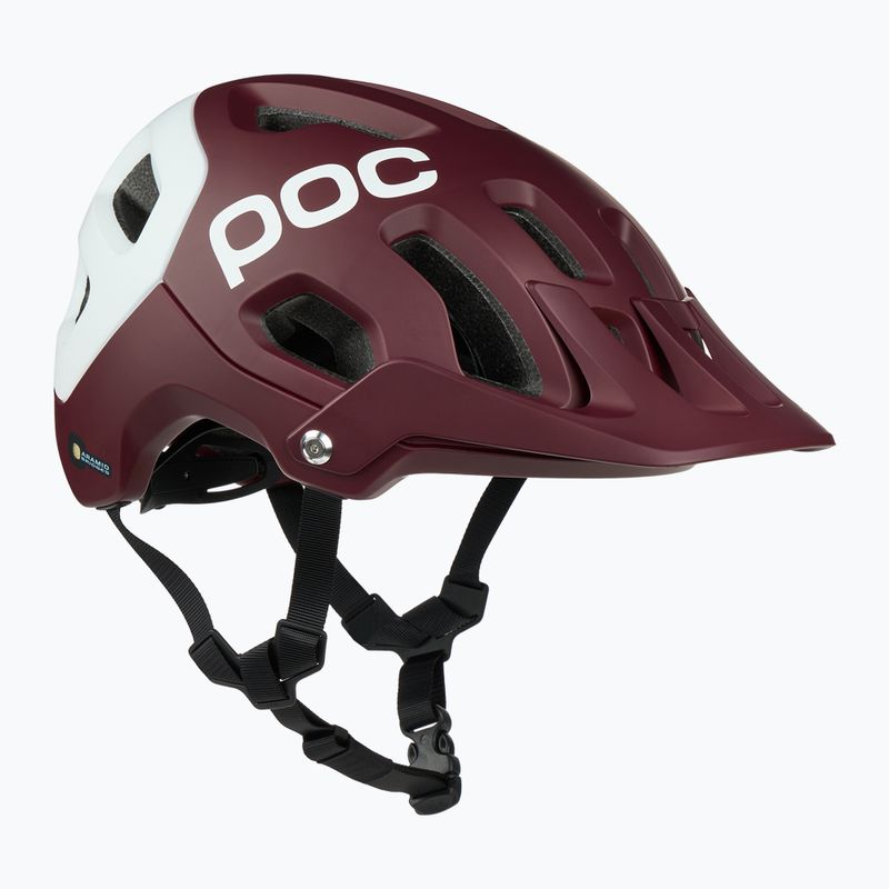 MTB bike helmet POC Tectal Race MIPS garnet red/hydrogen white matt