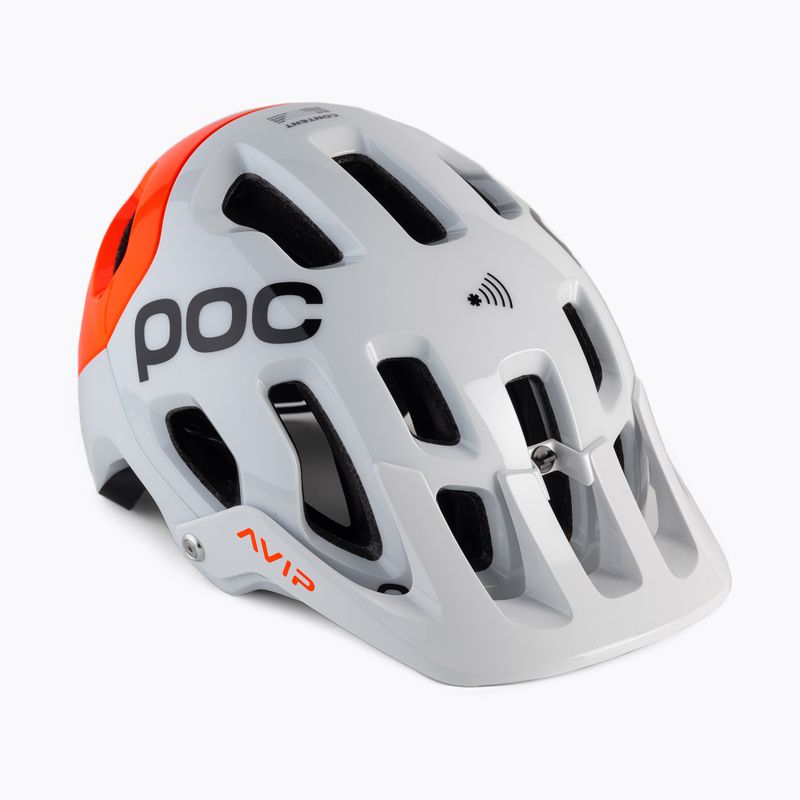 Bicycle helmet POC Tectal Race MIPS NFC hydrogen white/fluorescent orange avip