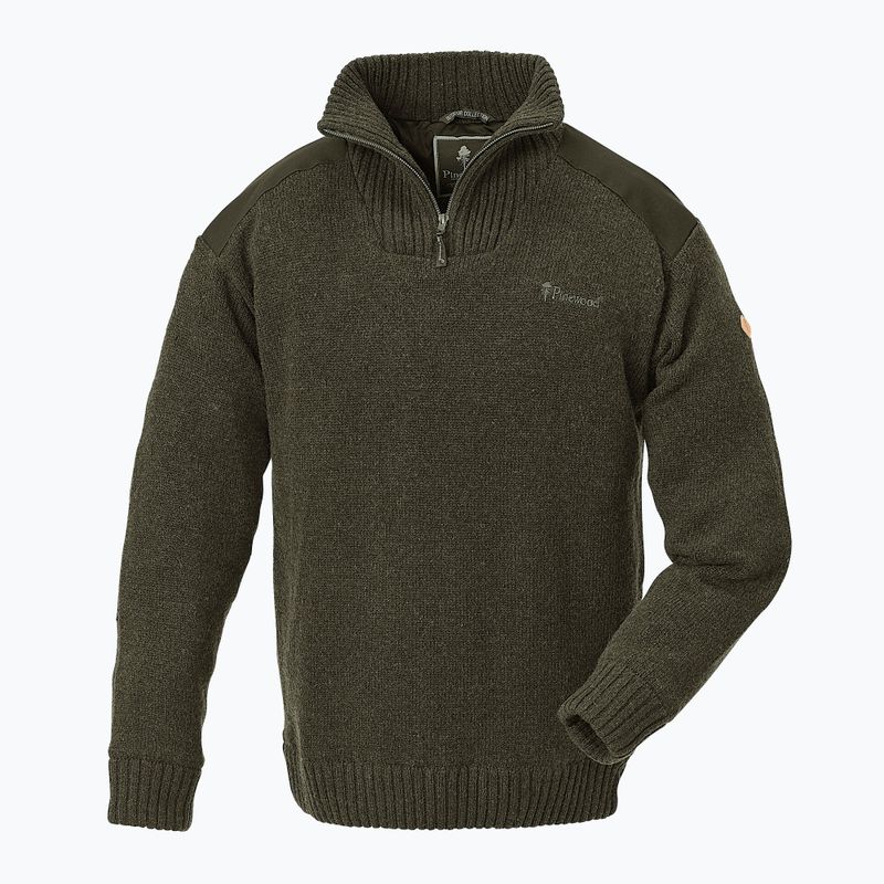 Men's trekking sweatshirt Pinewood Hurricane dark green mel 3