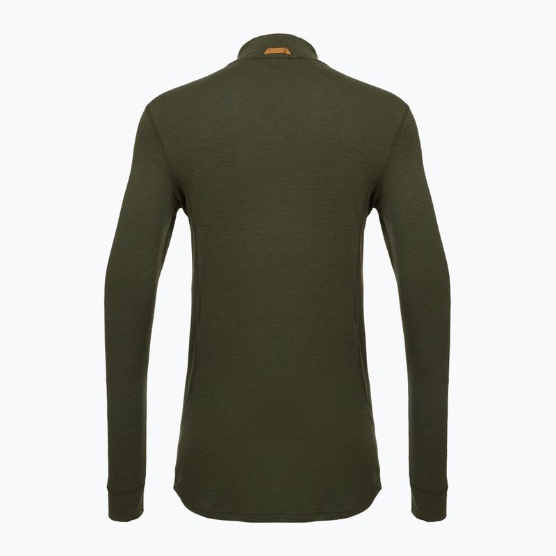 Men's Pinewood Abisko Merino Base Layer Half Zip thermal sweatshirt d.mossgreen 2
