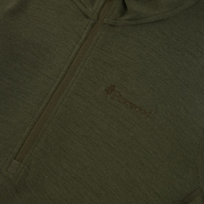 Men's Pinewood Abisko Merino Base Layer Half Zip thermal sweatshirt d.mossgreen 3