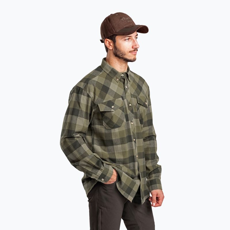 Men's Pinewood Lumbo olive/suede brown shirt