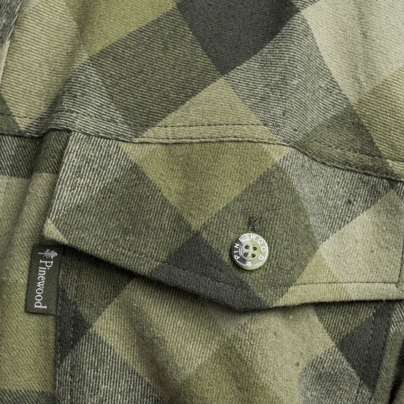 Men's Pinewood Lumbo olive/suede brown shirt 4