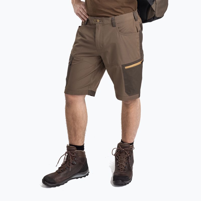 Men's Pinewood Finnveden Trail Hybrid earthbrown/d.olive trekking shorts