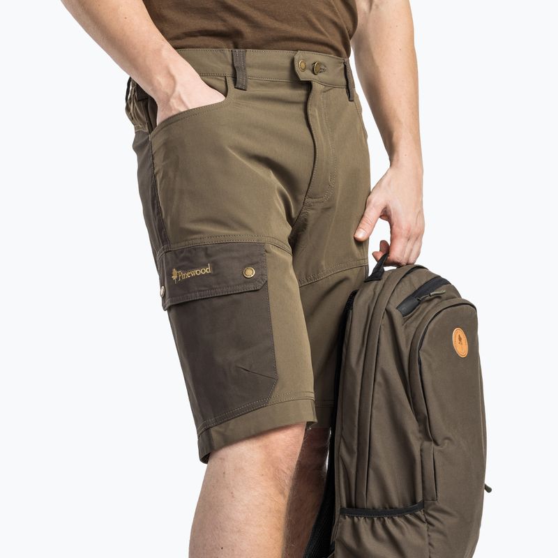 Men's Pinewood Finnveden Trail Hybrid earthbrown/d.olive trekking shorts 4