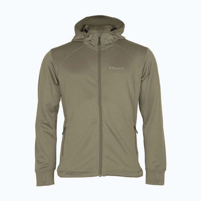 Men's Pinewood Finnveden Hoodie mid khaki trekking sweatshirt 4