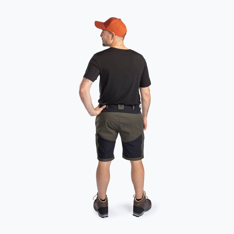 Men's Pinewood Finnveden Trail Hybrid black/mossgreen trekking shorts 3