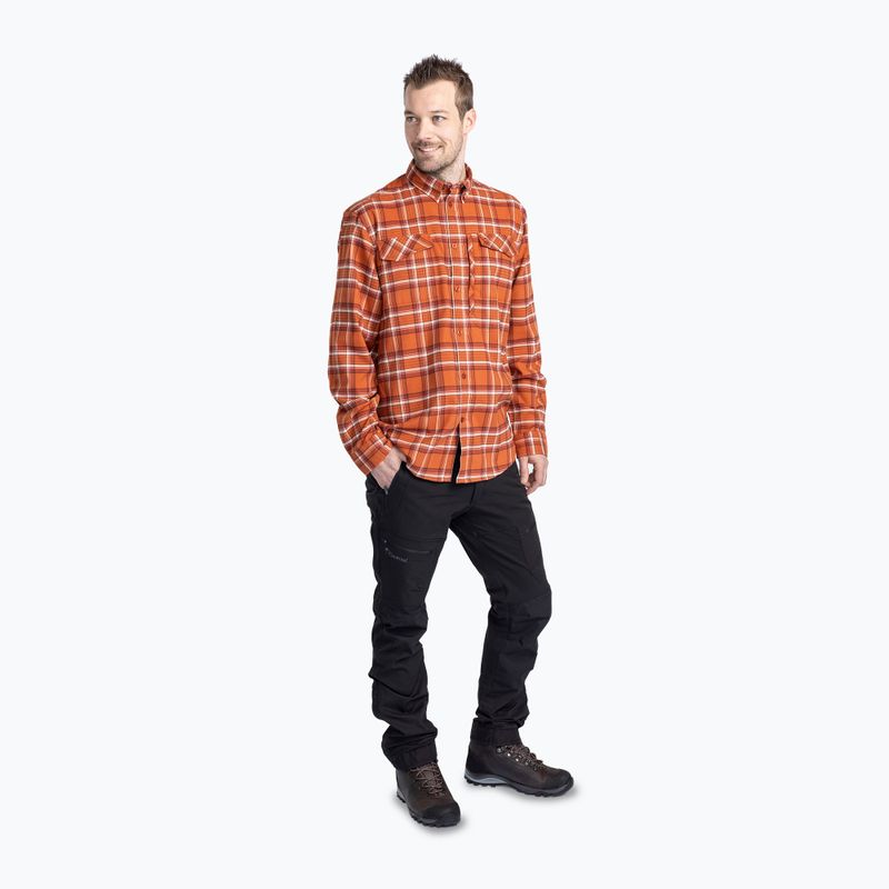 Men's Pinewood Abisko Hiking Flannel shirt burned orange 2