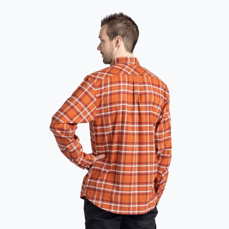 Men's Pinewood Abisko Hiking Flannel shirt burned orange 3